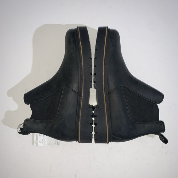 Birkenstock Boots Womens US 6 Black Leather Chelsea Lug Sole Ankle Pull On EU 37 - Picture 8 of 11